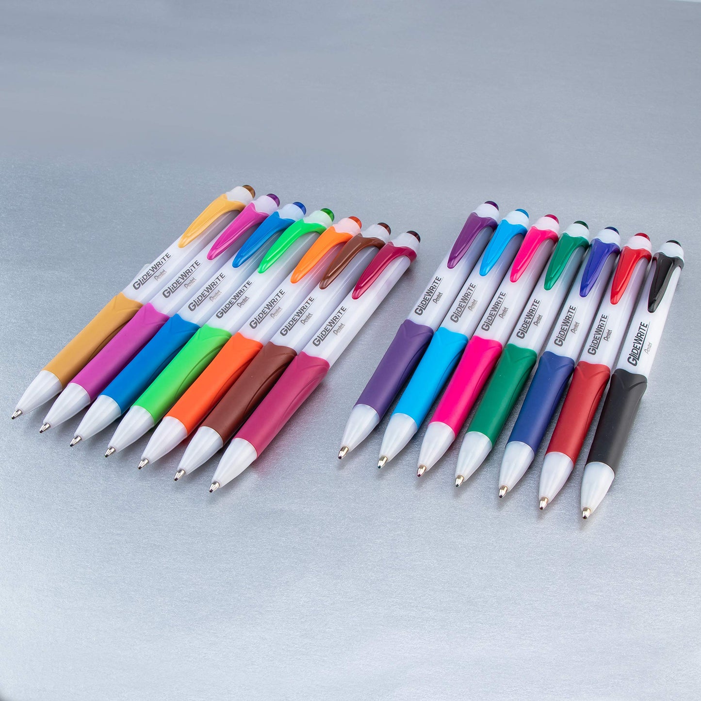 Pentel GlideWrite Ballpoint Pen with TechniFlo Ink, (1.0mm) Medium Line, Burgundy Ink, Box of 12
