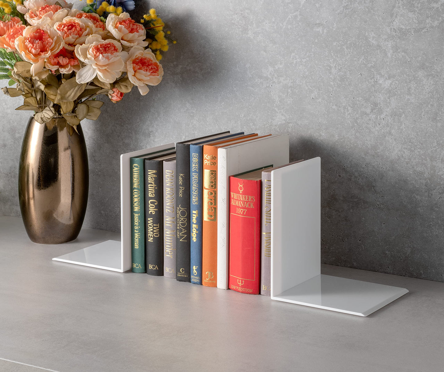 OSCO White Hi-Gloss Bookends