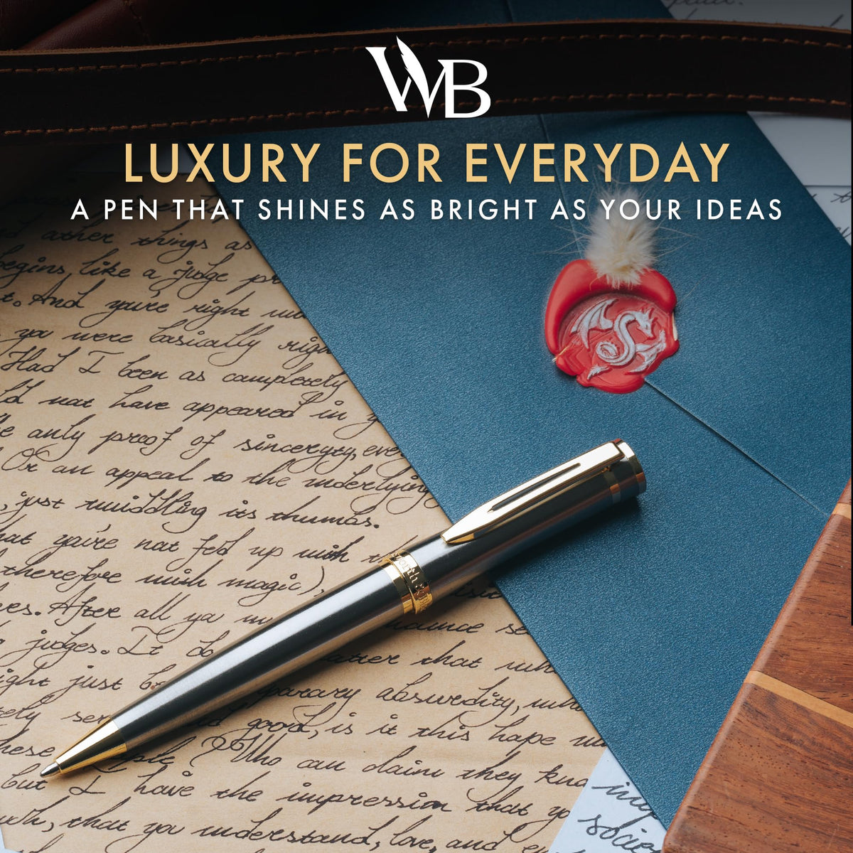 Wordsworth & Black Luxury Refillable Ballpoint Pen Set for Writing, Silver