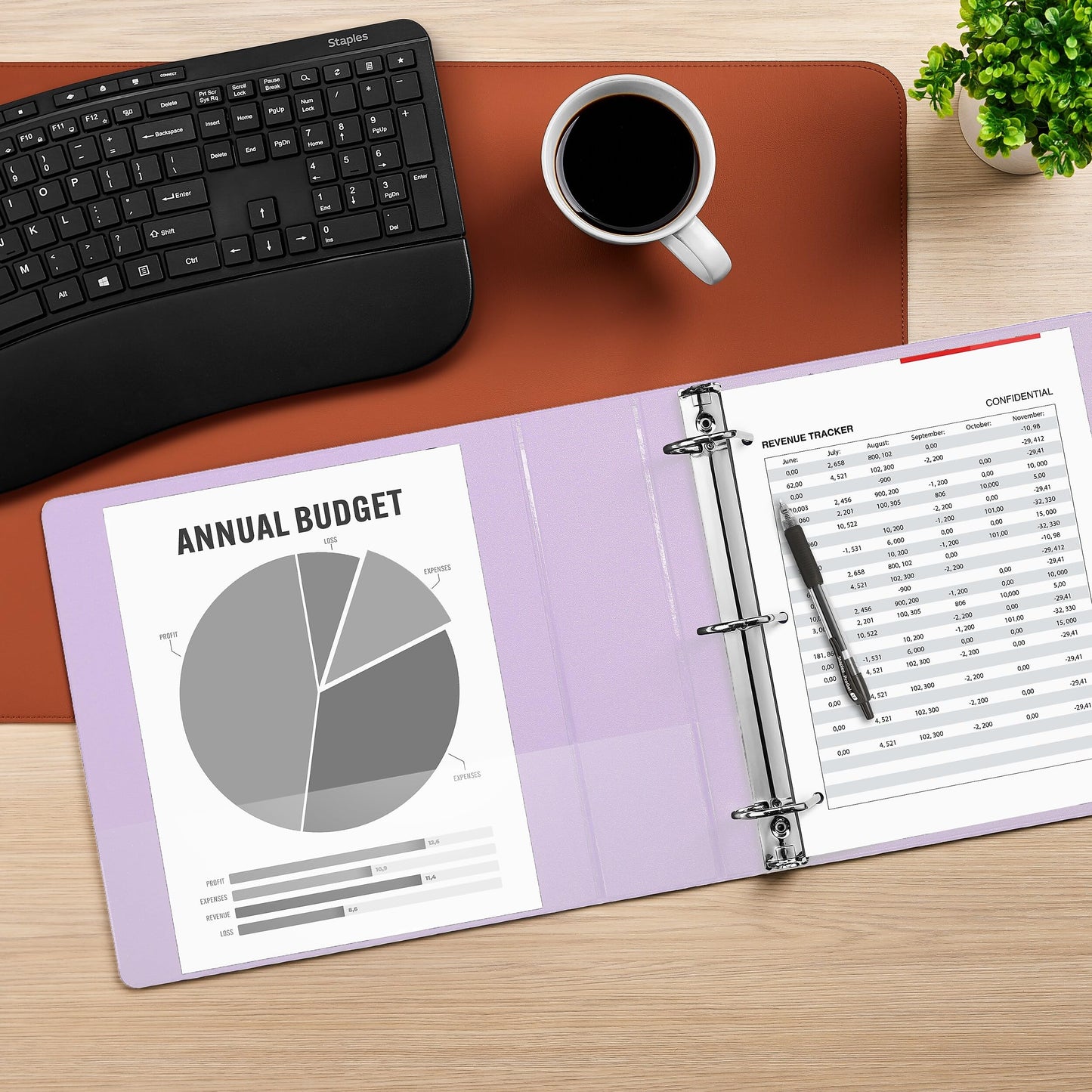 Staples Heavy-Duty 2-Inch 3-Ring View Binder, D-Ring, Light Purple