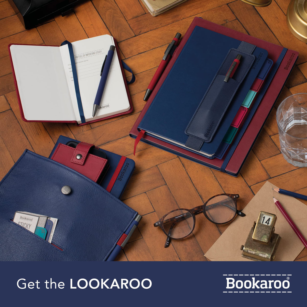 IF Bookaroo Notebook Tidy - Navy for A5 size Books and Notebooks