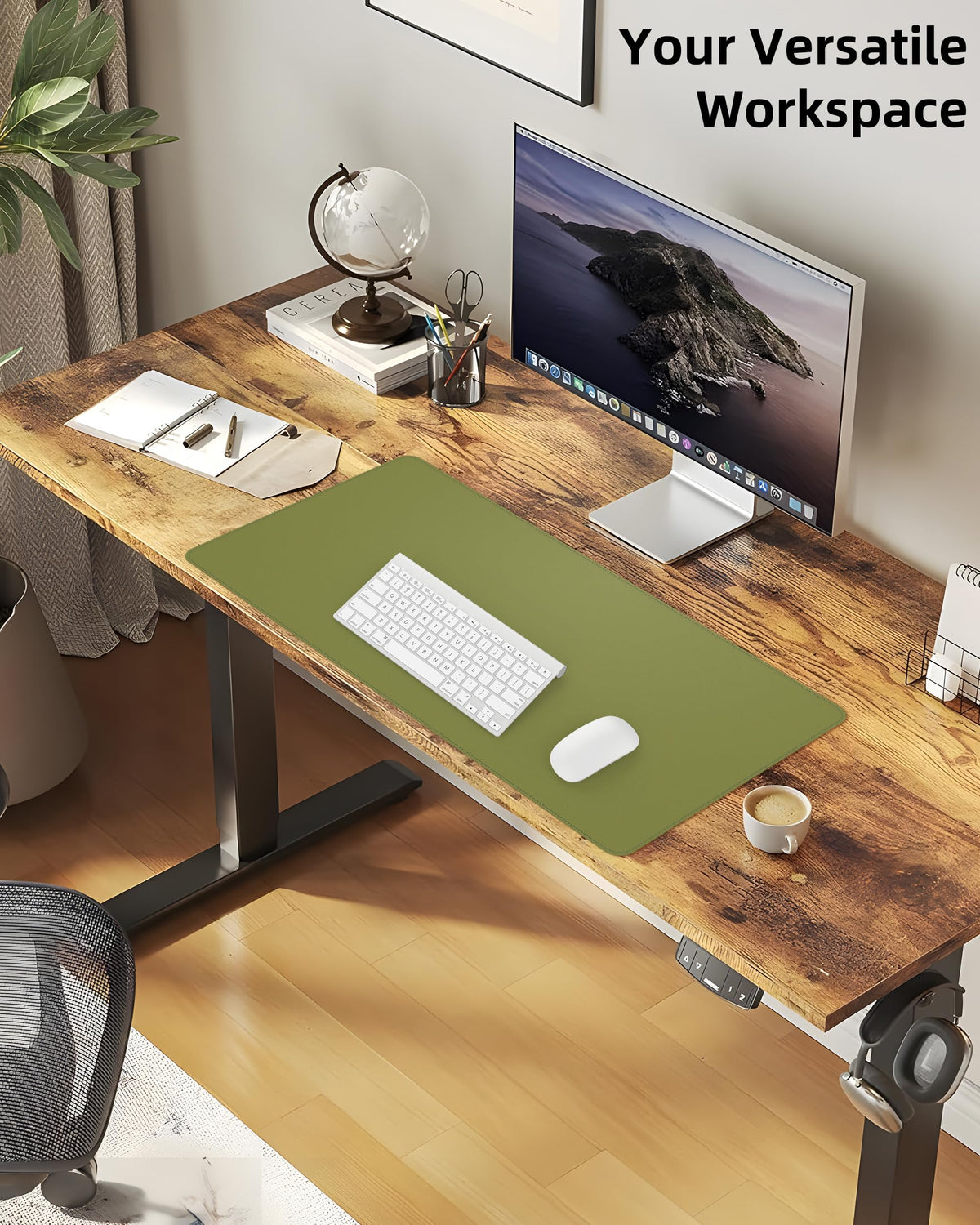 CEBOWA Large Desk Pad Mat - Waterproof Mouse Pad & Desk Protector, Non-Slip XL PU Leather Gaming
