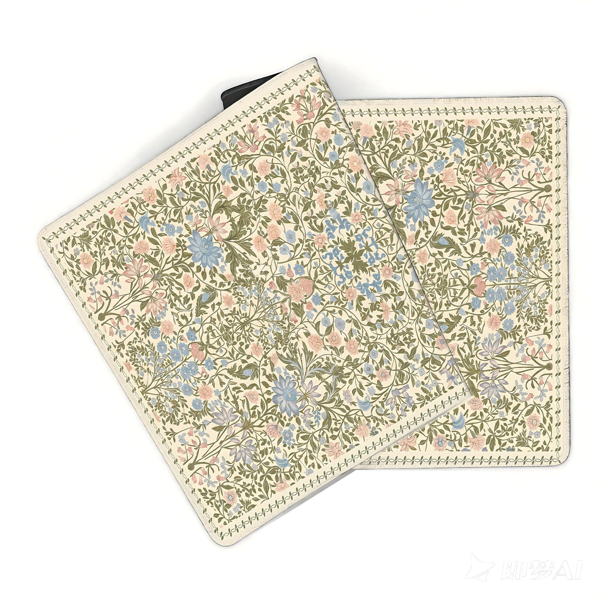Cute Floral Aesthetic Daisy Gaming Mouse Pad, Pink Rug Desk Mat with Anti-Slip Base & Stitched
