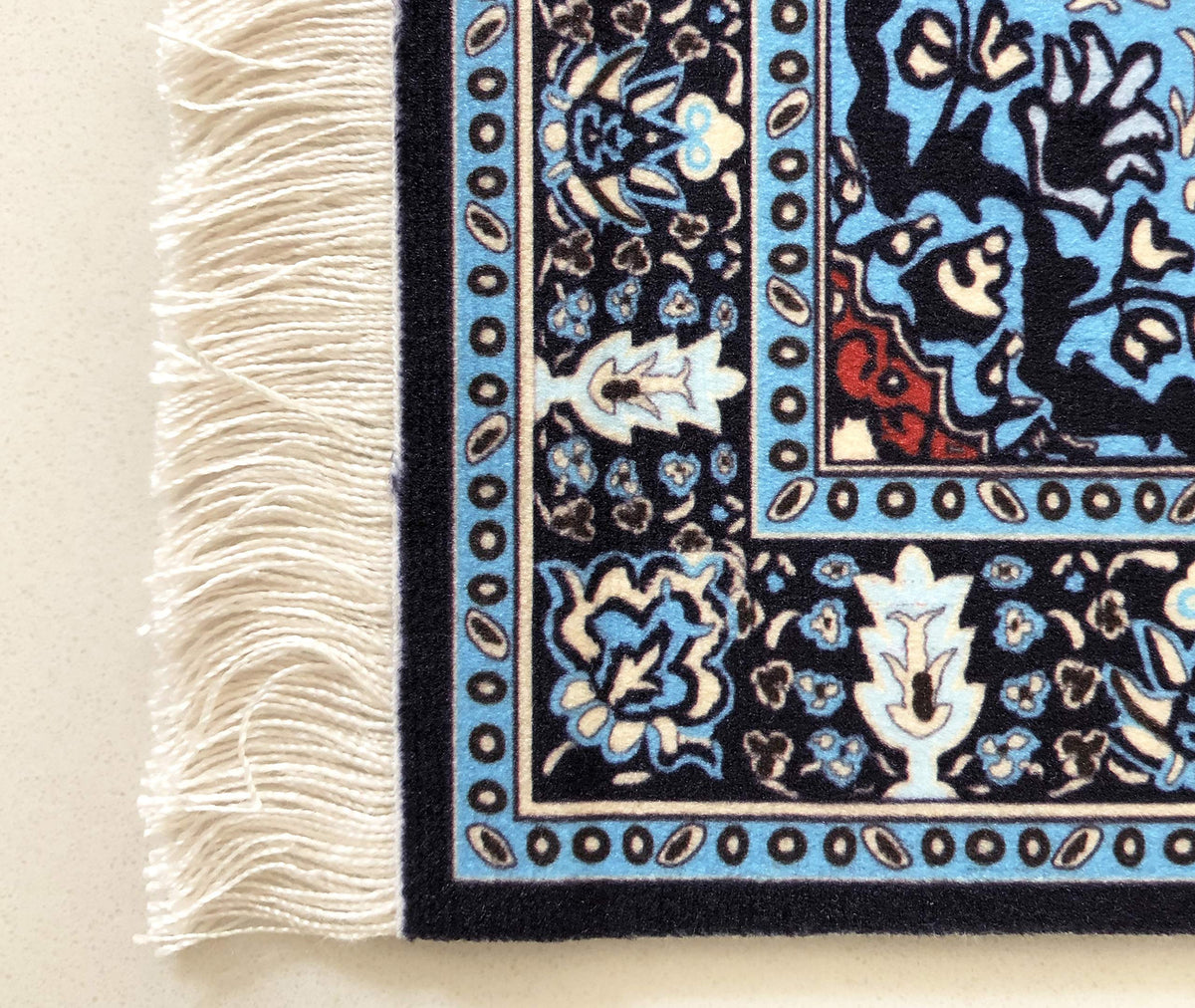 2-Pack Oriental Rug Mouse Pads – Mini Carpet Style Mousepads with Fringe, Non-Slip Rubber Base