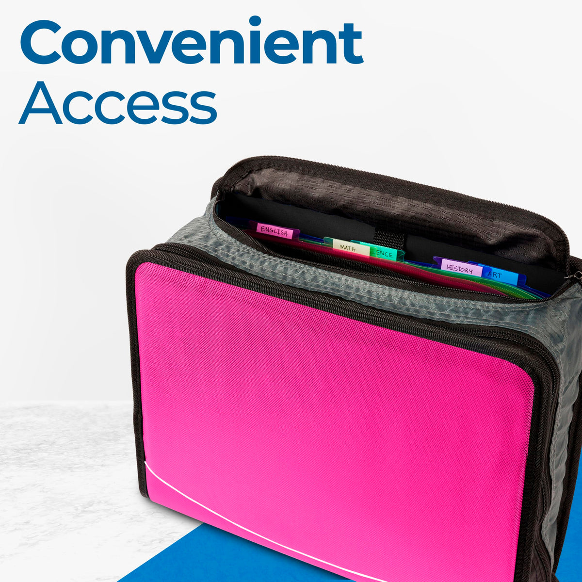 Case-it School Zipper Binder | 4-Inch D-Rings | 800-Sheet | D-186 Magenta