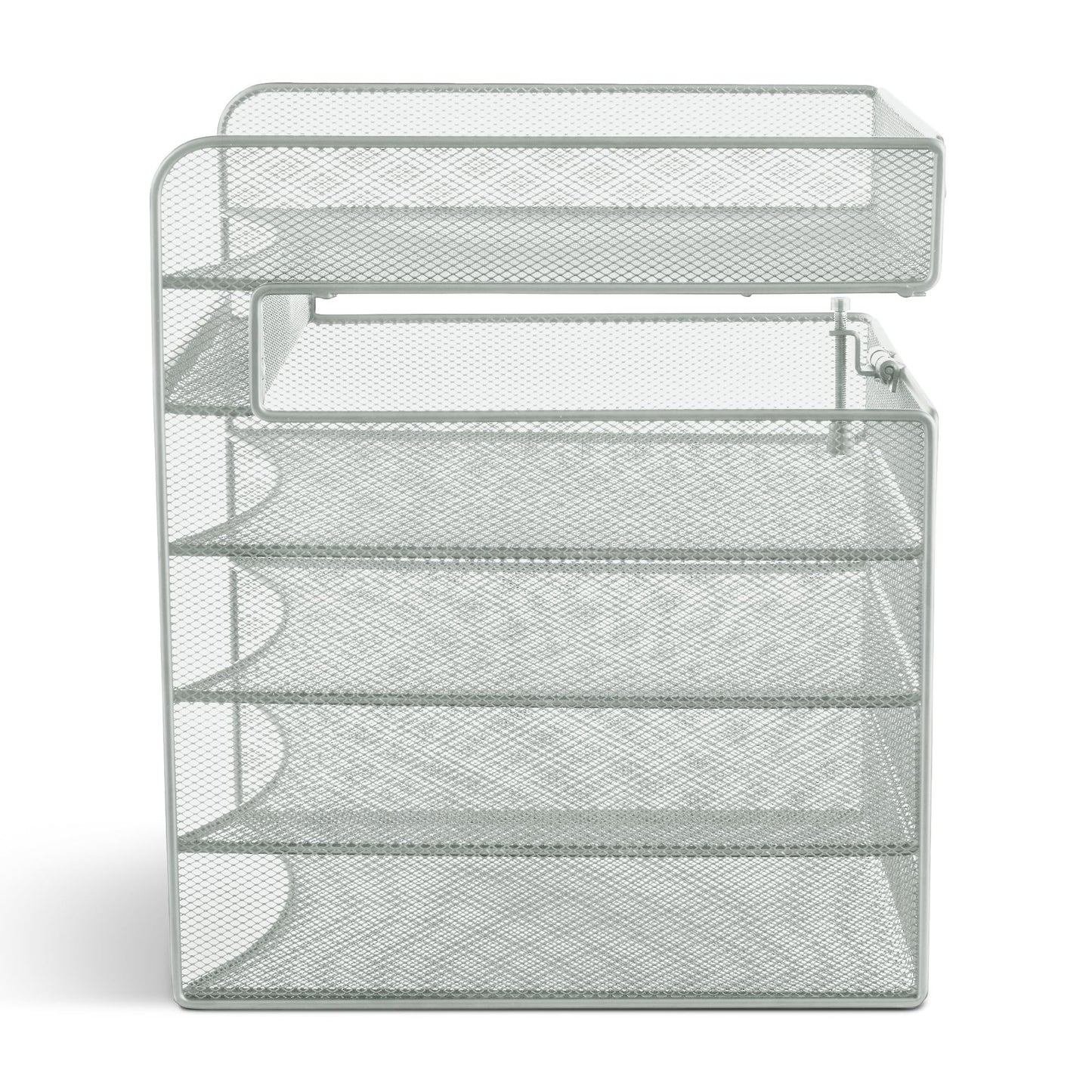 Safco Onyx Hanging Desktop Organizer with 5 Horizontal Trays, Under-Desk Storage. Fits Tables 1.75"