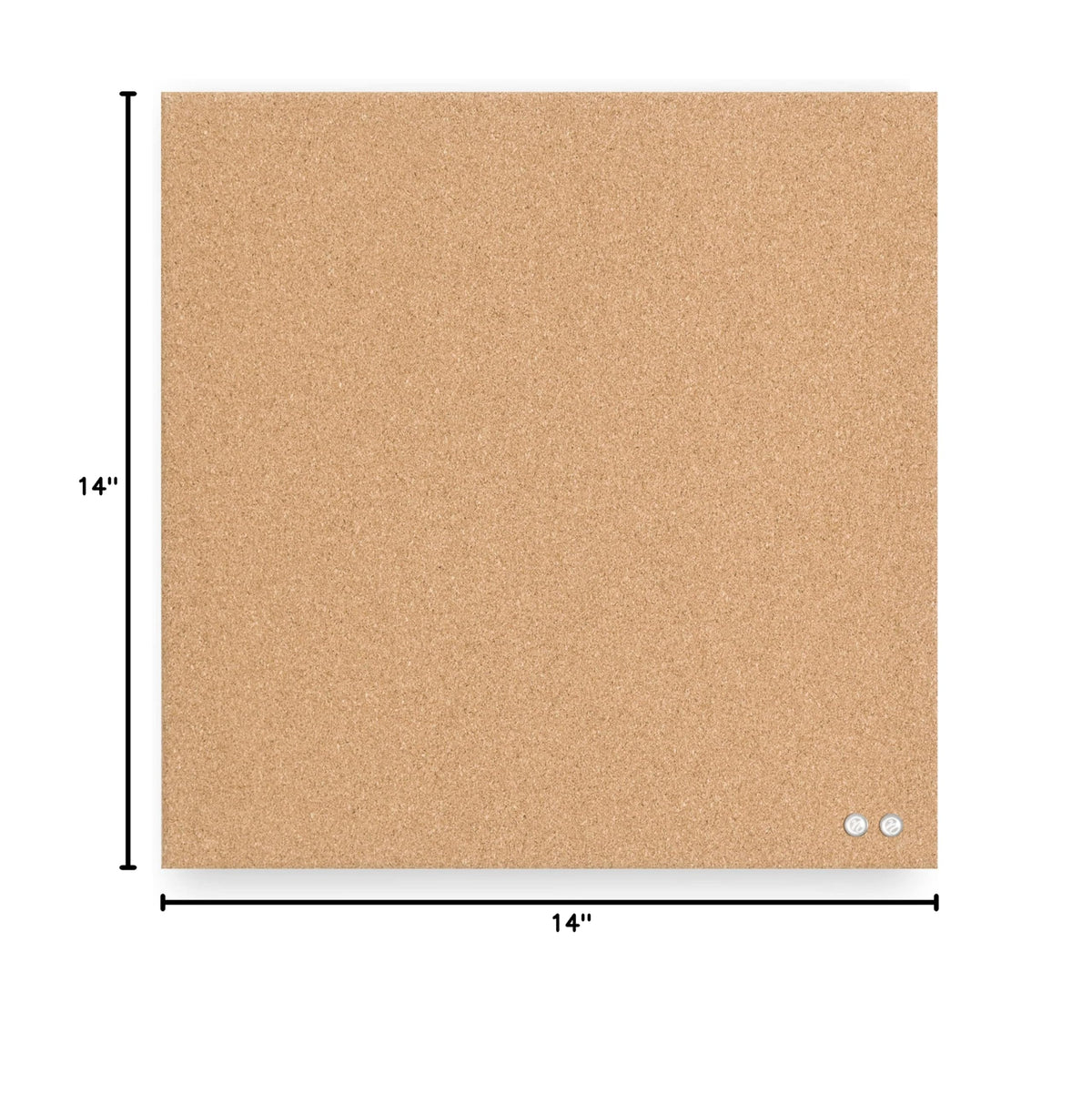 U Brands Cork Bulletin Board, Frameless, 14” x 14” Tile, 1 Count, Natural