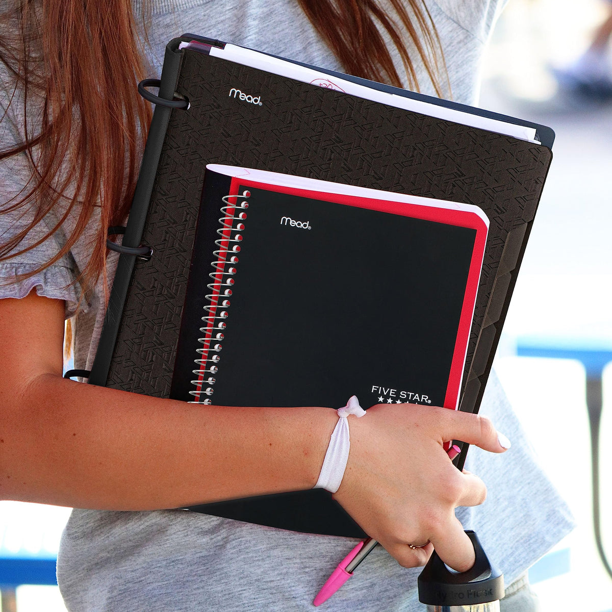 Five Star Small Spiral Notebook, 2 Subject, College Ruled Paper, 9-1/2" x 6", 100 Sheets, Black
