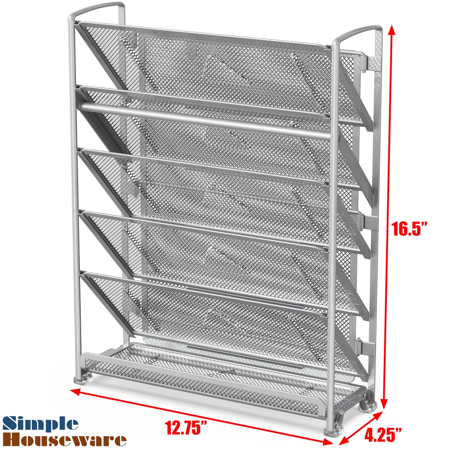 Simple Houseware 6-Tier Wall Mount Document Letter Tray Organizer, Silver