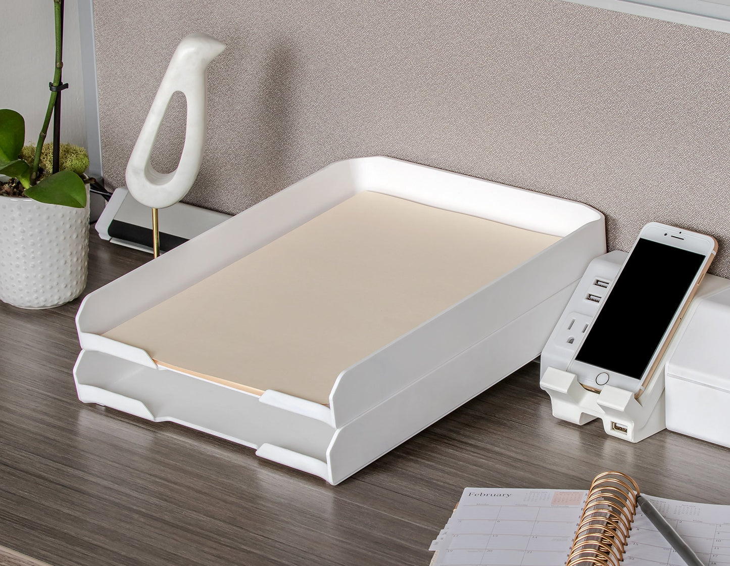 Bostitch Office Konnect Desk Tray, 9.75" x 12", White