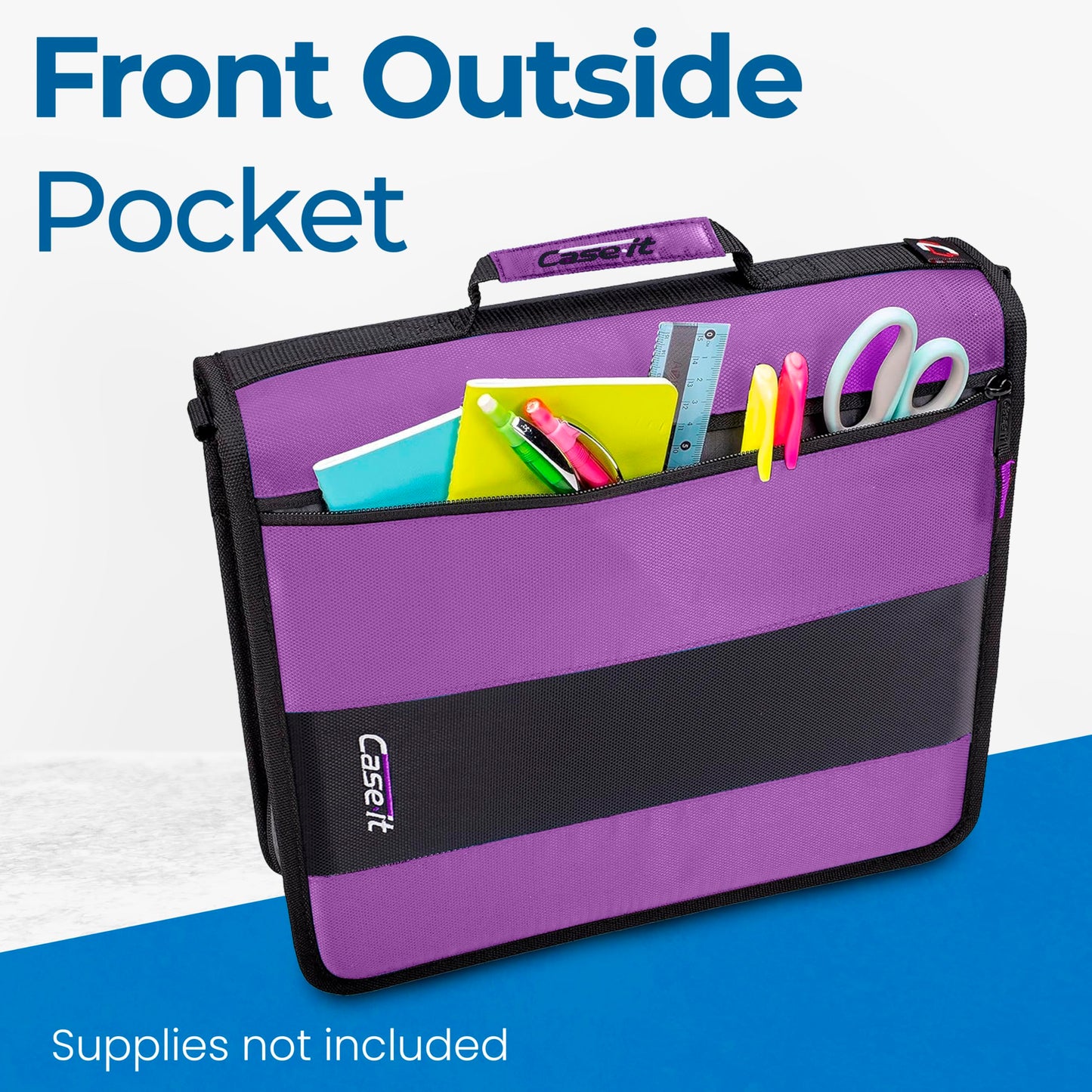 Case-it School Zipper Binder | 2-Inch O-Rings | 350-Sheet | D-251 Purple