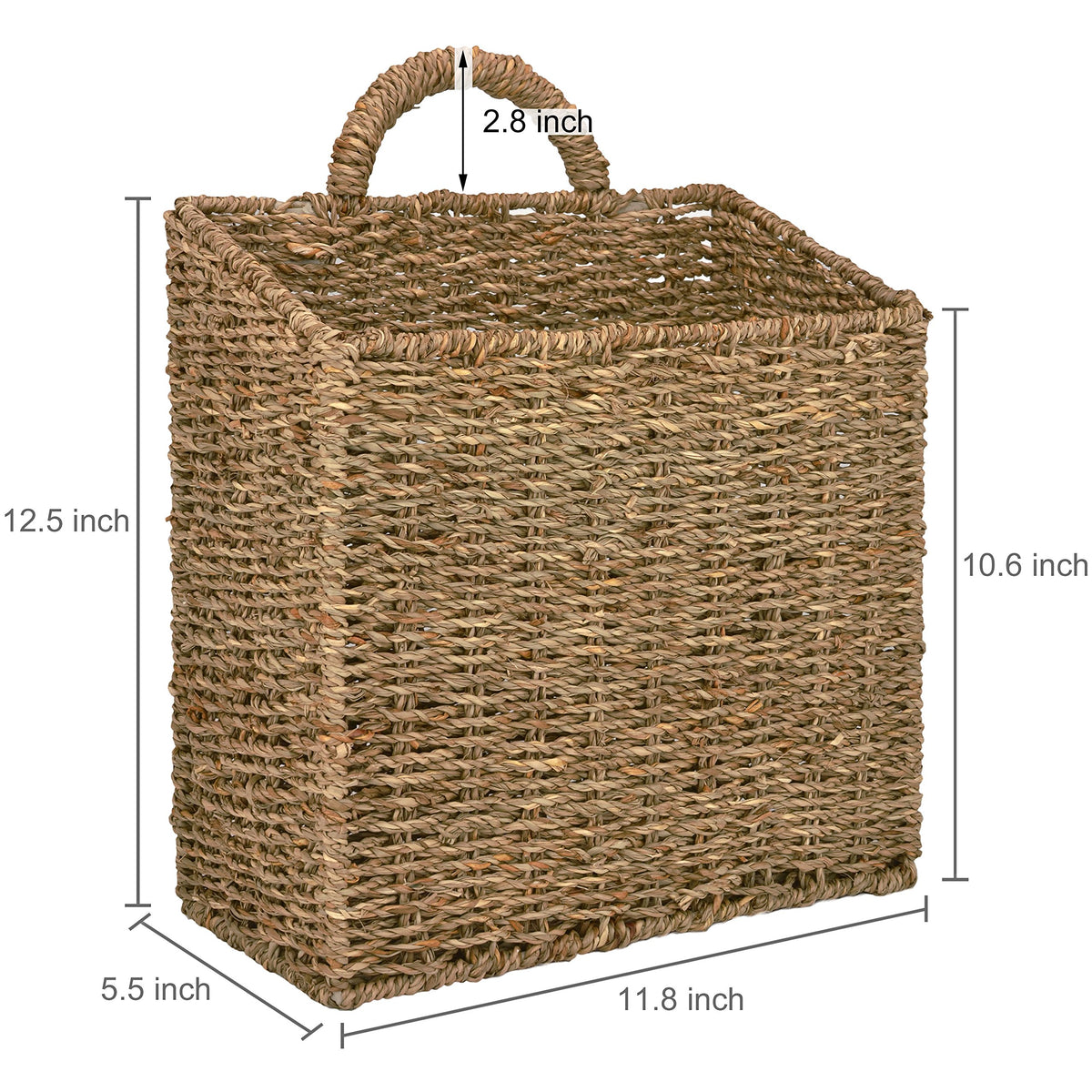 MyGift 12.5 Inch Large Wall Storage Basket Hanging Magazine Mail Organizer