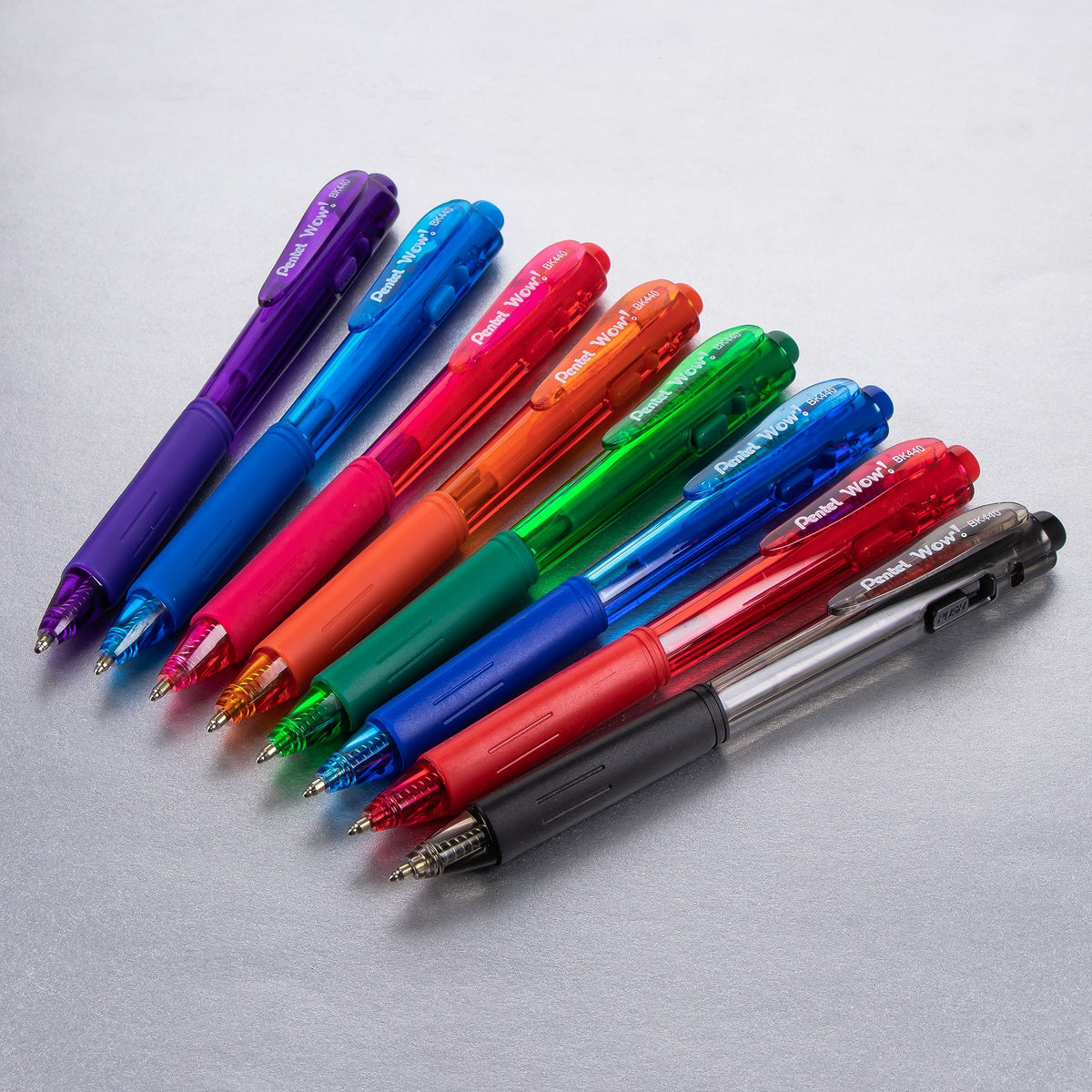 Pentel WOW! Ballpoint Pen, (1.0mm) Medium Line, Blue Ink, Pack of 60, Canister (BK440PC60C)