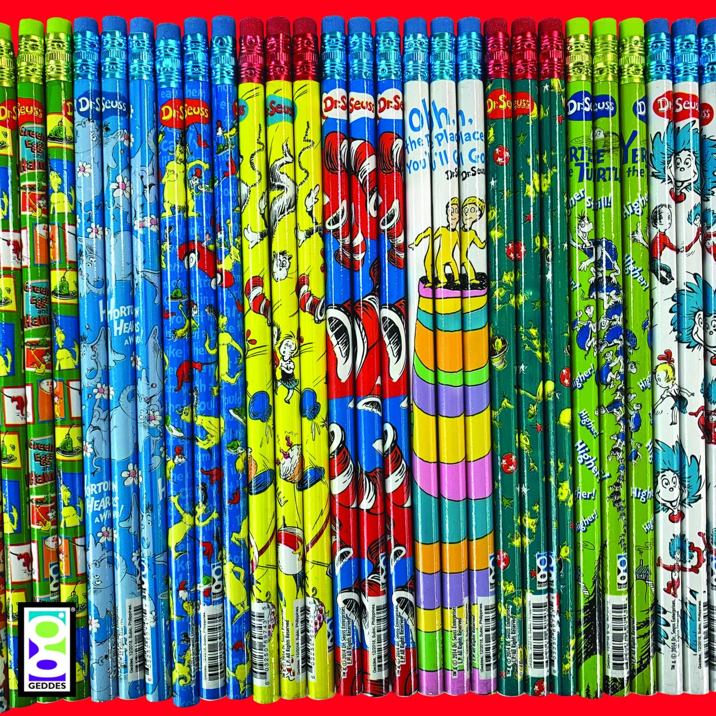 Raymond Geddes 69743 Dr. Seuss Assorted Number 2 Pencils For Kids (Pack of 72)