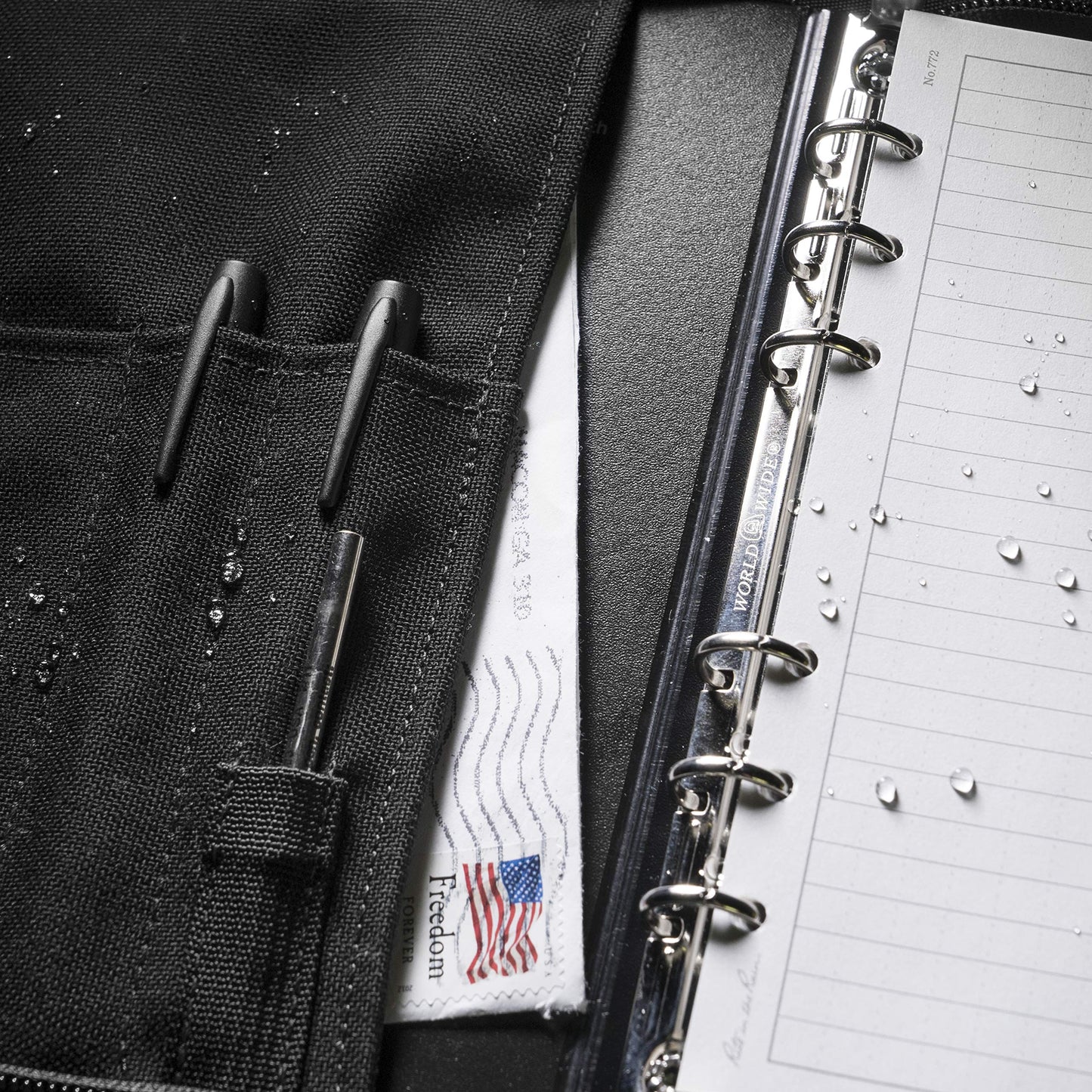 Rite in the Rain Weatherproof 1/2" Ring Binder, 5.625" x 7.875", Black Binder (No. 7200)
