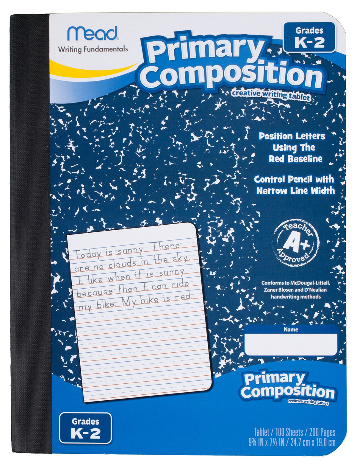 Mead Composition Books/Notebooks, Primary, Grades K-2, Wide Ruled Paper, 100 Sheets, 5 Pack (72900)
