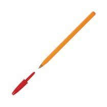 BIC Orange Fine Ballpoint Pens, Fine Point (0.8 mm), Red Ink, Box of 20 - Writing Pens with