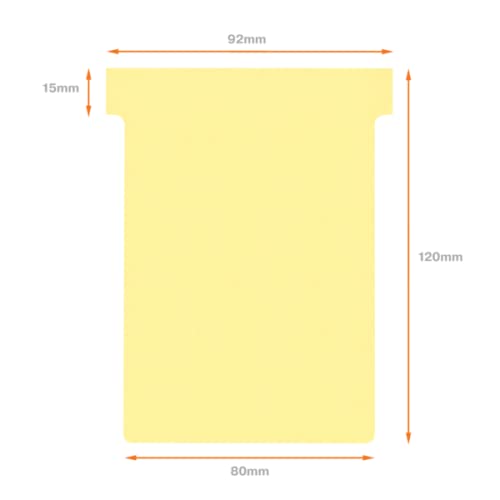 Nobo T-Cards Tab Top 15mm W92x Bottom W80x Full H120mm Size 3 Yellow Ref 32938915 [Pack of 100]