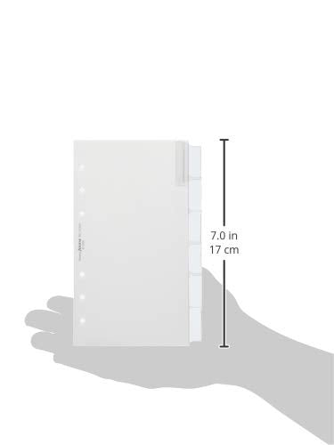 Filofax Personal Blank Index with Multi-Coloured Labels 6 Tabs - White