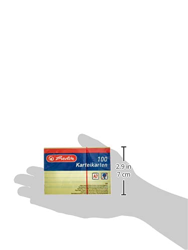 Herlitz A7 Index Cards - Yellow