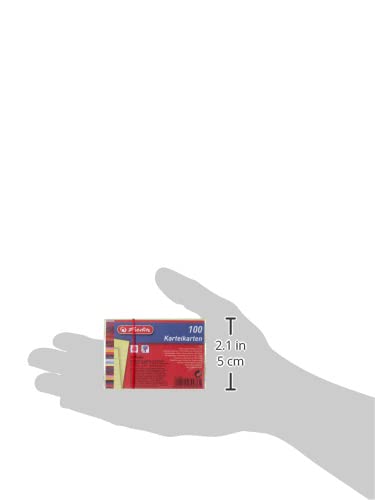 Herlitz 10836328 Index Cards A8 Lined Yellow Pack of 100, Giallo liniert