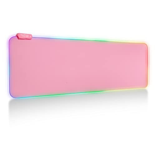 Tilted Nation Pink Mouse Pad | RGB Gaming Mouse Pad Pink (Create Your Dream Setup) Large LED