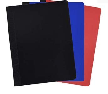 Mintra Office Poly Composition Book (3 Pack, Black Blue Red)