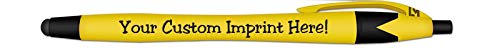 Rubberized Soft Touch Personalized Ink Pens with Stylus - Click action - Custom - Black writing