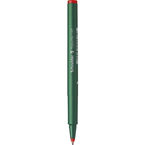 Schneider Topwriter 147 Mint Green Barrel Fibre Pen - Red (Pack of 10)