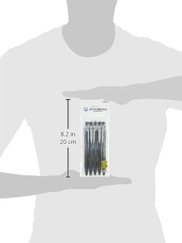 三菱鉛筆 Mitsubishi Pencil Jetstream SXN150105P.24 Oil-Based Ballpoint Pen, Black, 5 Pieces