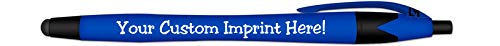 Ballpoint Soft Touch Personalized Ink Pens with Stylus Tip - The Jewel - Click action - Custom