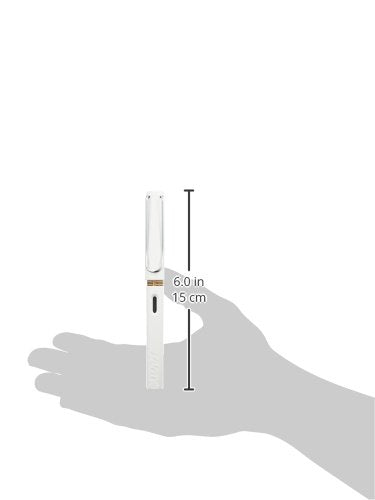LAMY safari white - Fountain Pen with ergonomic grip & polished steel nib in size F - ideal for any