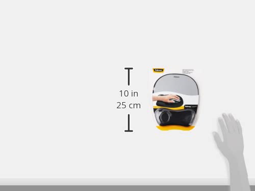 Fellowes Memory Foam Mouse Pad/Wrist Rest- Silver Streak (9175801)