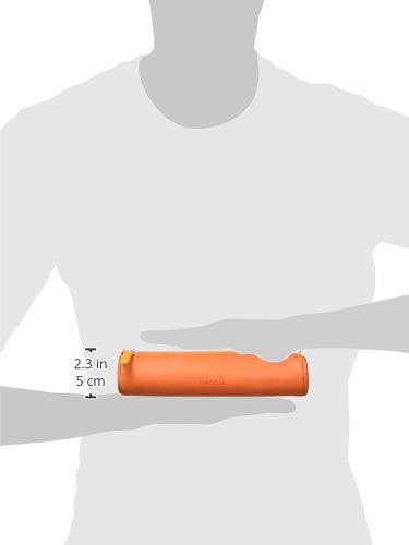 Rhodia 318994C - Rhodiarama Tangerine Round Pencil Case - 21.5 x 5.5 cm - Genuine Orange Stitching