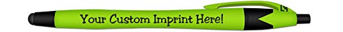 Rubberized Soft Touch Personalized Ink Pens with Stylus - Click action - Custom - Black writing