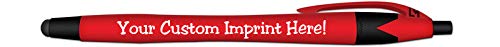 Ballpoint Soft Touch Personalized Ink Pens with Stylus Tip - The Jewel - Click Action - Custom