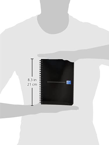 Oxford A5 Office Smart Card Cover Wirebound Notebook, Ruled with Margin, 180 Pages, Black