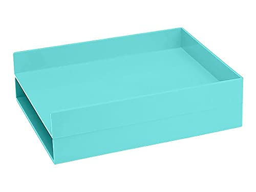 Poppin Stackable Letter Tray (2 Pack) - Modular Lacquer Desk Trays for Office Organization