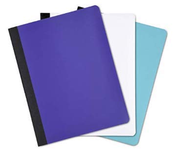 Mintra Office Poly Composition Book (3 Pack, Teal Purple White)