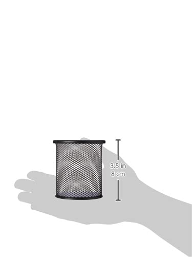 Q-Connect Pen Cup Metal Black (office Set) / Small Office Accessories/Type-Desktop/Kind-For