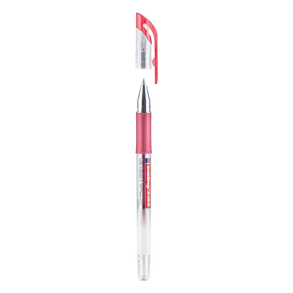 edding 2185 gel roller - red - box of 10-0.7 mm - gel pen for writing, drawing, colouring mandalas