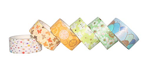 YUBBAEX Floral Gold Washi Tape Set VSCO Foil Masking Tape Decorative for Arts, DIY Crafts, Journal