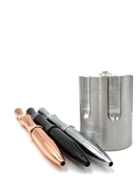Caliber Gourmet Pen Holder & Paper Weight, Cast Aluminum Office Gift – Cool Pencil Holder for Desk