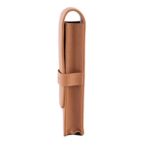 DiLoro Leather Triple Pen Case Pencil Pouch Holder for Three Fountain Ballpoint Rollerball Pens and