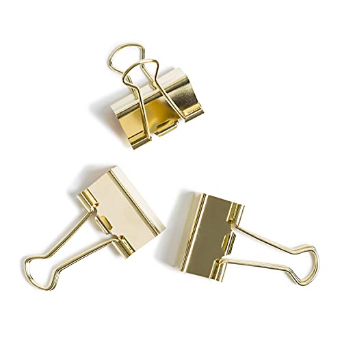U Brands Binder Clips, 72-Count, 1-1/4 Inch, Medium Paper Clamps, Gold