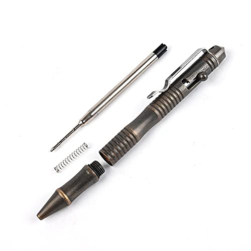 SMOOTHERPRO Solid Brass Bolt Action Pen，Compatible with Parker，Retro Black