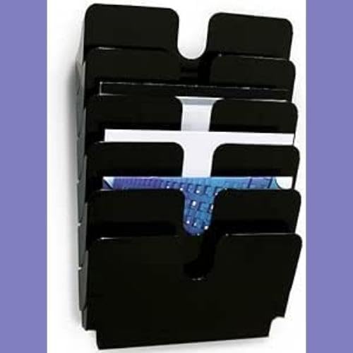 Durable FLEXIPLUS 6 A4 Landscape Literature Holder | Black | Wall Mounted Document Holder | Ideal