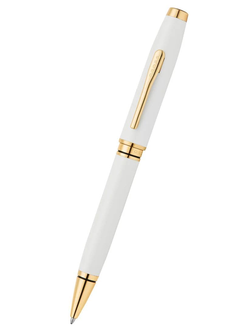 Cross Coventry Pearl White, Gold PVD Ballpoint Pen, Medium Point, Black Ink