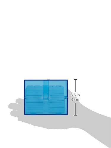 Wedo 2507303 Card Boxes DIN A7 Transverse for About 200 Cards (Made of Plastic Translucent Blue