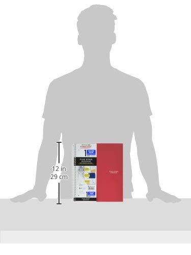 Five Star Spiral Notebooks + Study App, 3 Pack, 1 Subject, College Ruled Paper, Pockets, 100